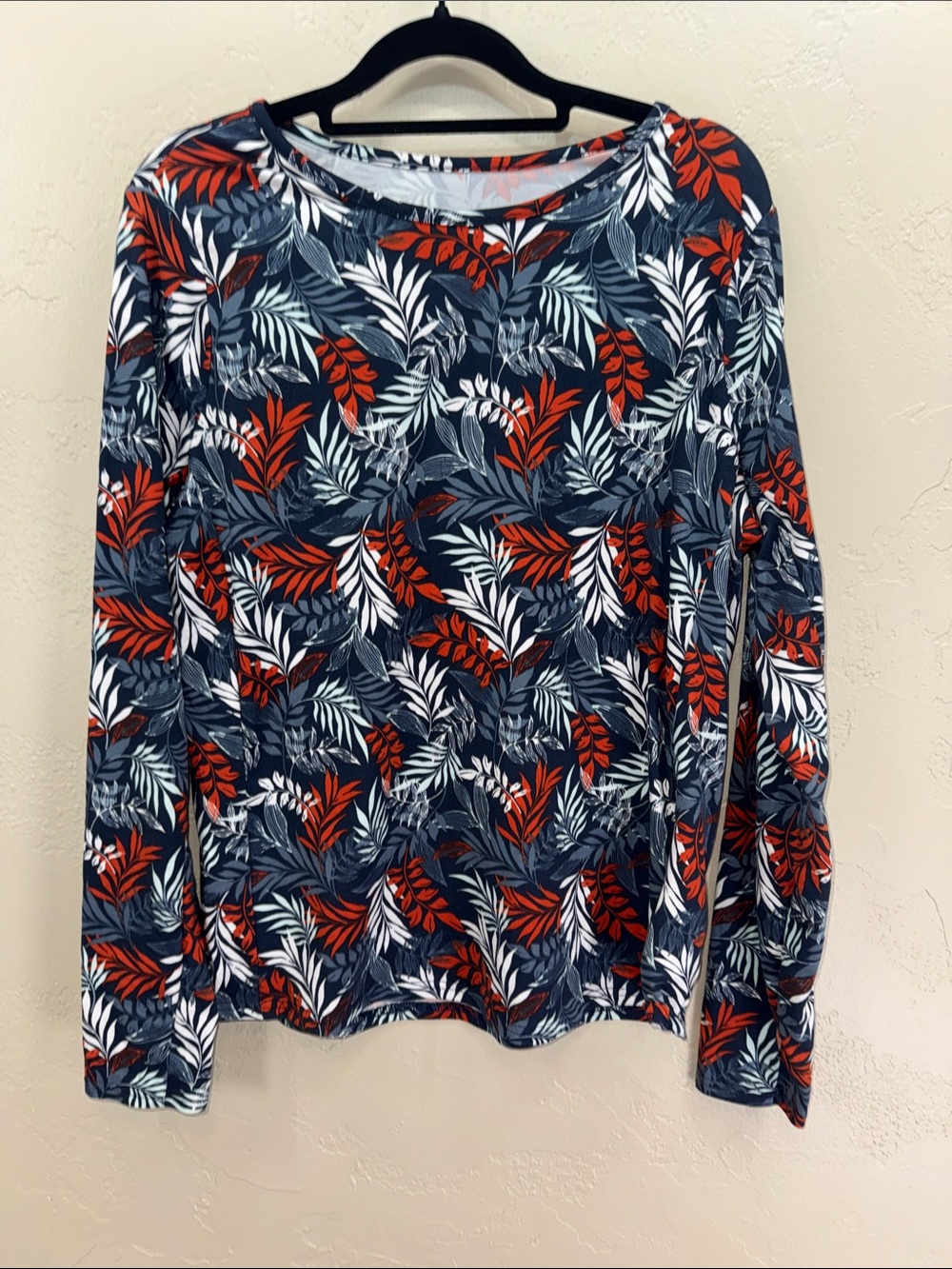Hang Ten UPF 50+ Tropical Print Swim Shirt Rash Guard Top Medium